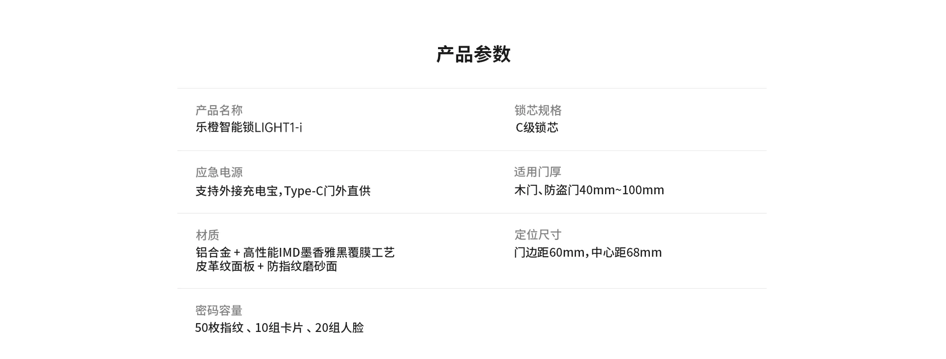 乐橙LIGHT1-i 3D结构光人脸锁智能门锁