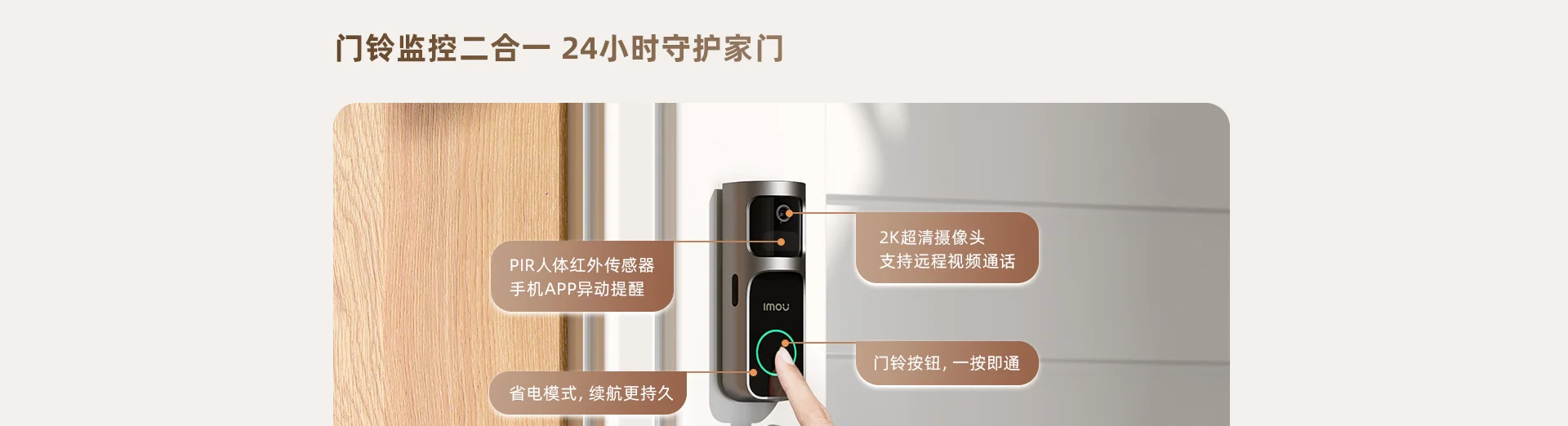 DB-2S 2K高清镜头大广角可旋转门铃监控二合一