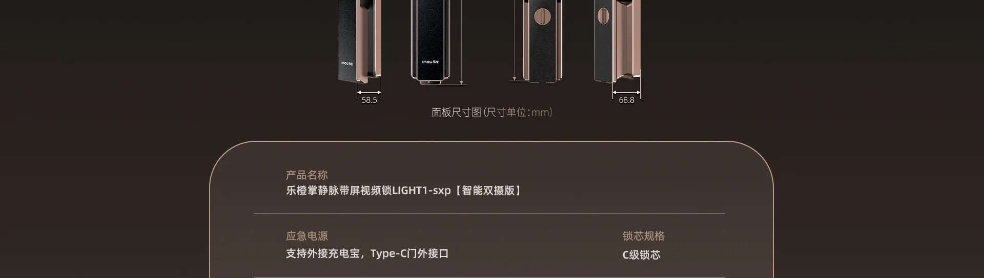 LIGHT1-sxp 掌静脉双摄智能人脸门锁