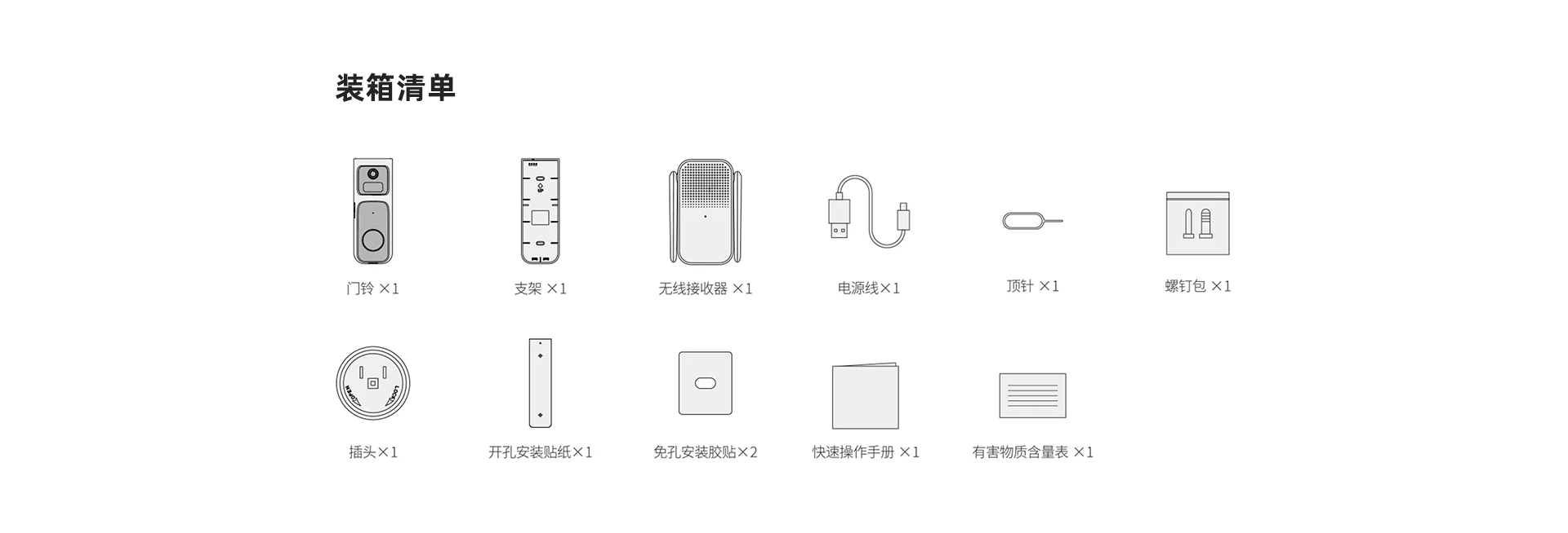 DB-2S 2K高清镜头大广角可旋转门铃监控二合一