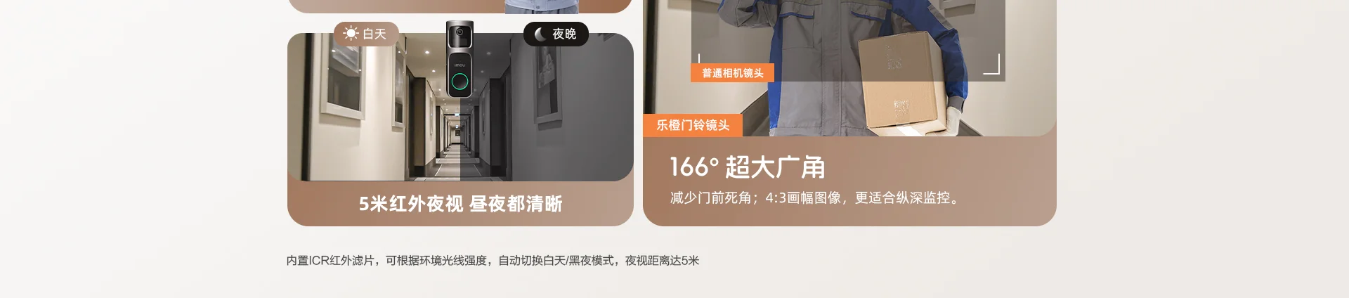 DB-2S 2K高清镜头大广角可旋转门铃监控二合一