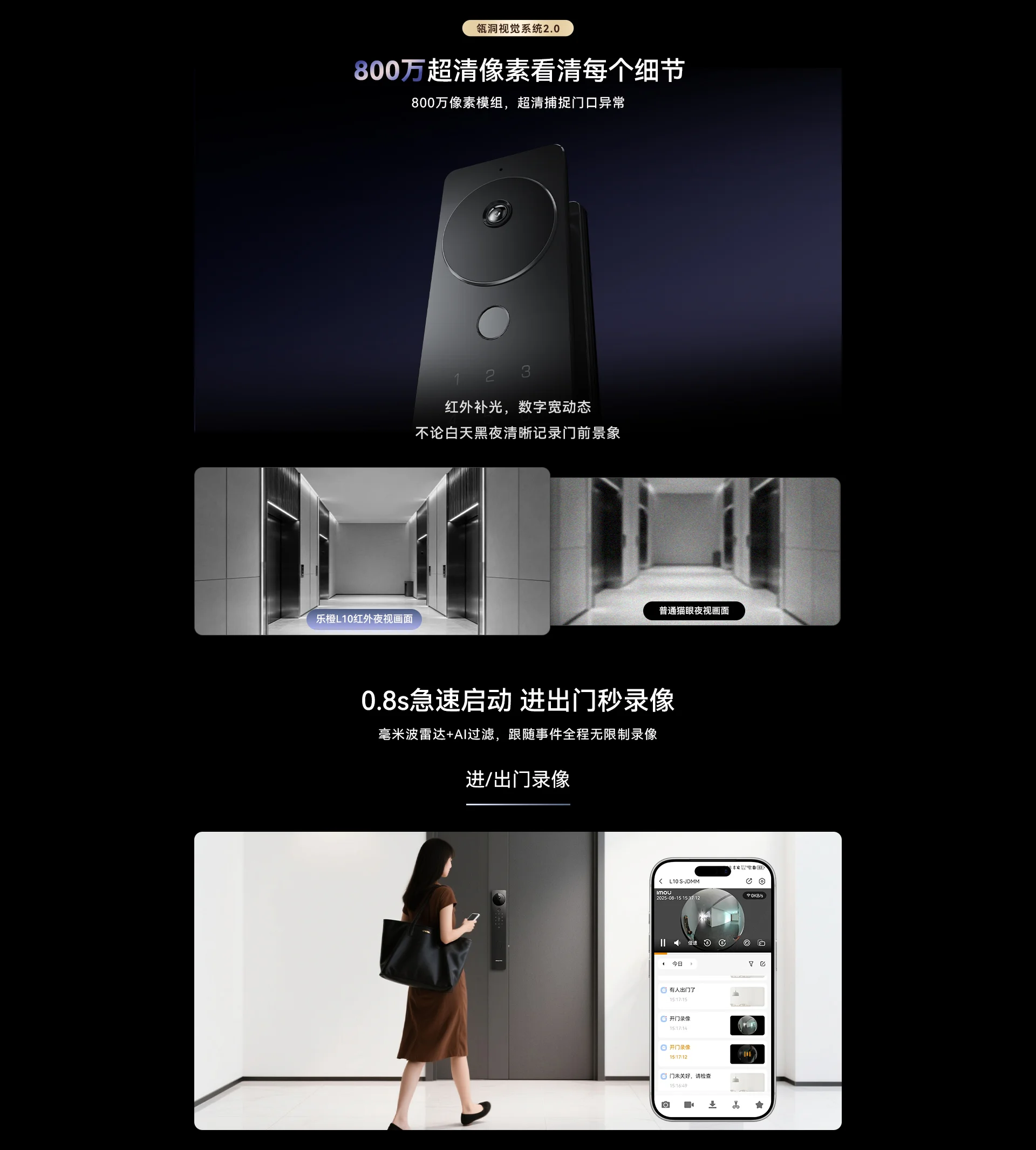 【新品上市】乐橙AI智能锁 L10 Max 4G终身免流门锁